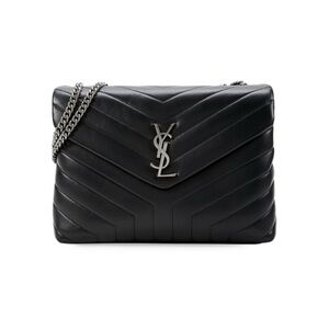 Yves Saint Laurent Black Chevron Shoulder Bag